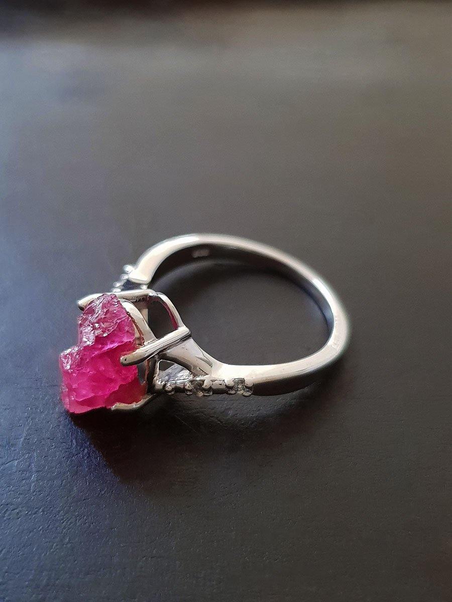 Raw pink hotsell tourmaline ring