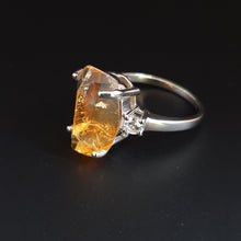 Load image into Gallery viewer, Hand facetted Raw Citrine Statement Rings (Silver)