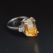 Load image into Gallery viewer, Hand facetted Raw Citrine Statement Rings (Silver)