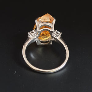 Hand facetted Raw Citrine Statement Rings (Silver)
