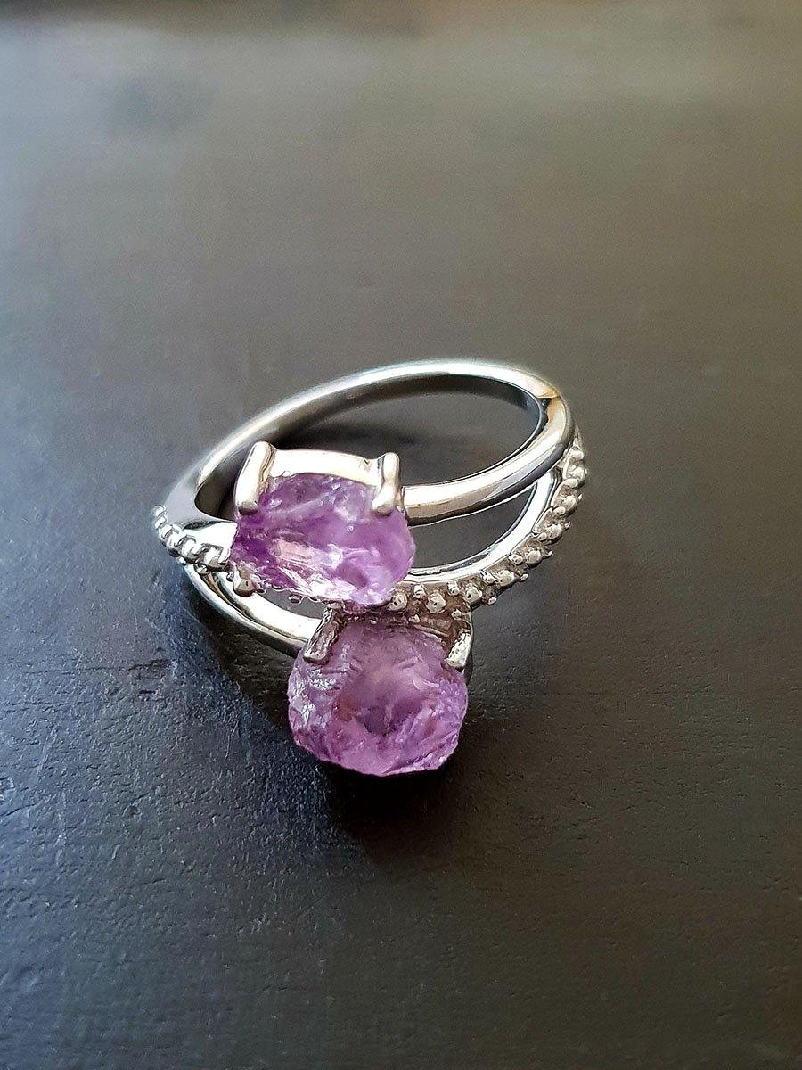 Amethyst 2-Stone Ring