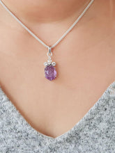 Load image into Gallery viewer, Amethyst and White Topaz pendant - raw carat