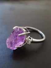 Load image into Gallery viewer, Amethyst &amp; White Topaz Ring - raw carat