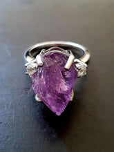 Load image into Gallery viewer, Raw Amethyst Rings for women