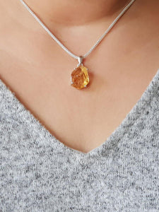 Raw Citrine Pendant - raw carat