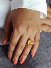 Load image into Gallery viewer, Citrine Prong Ring - raw carat