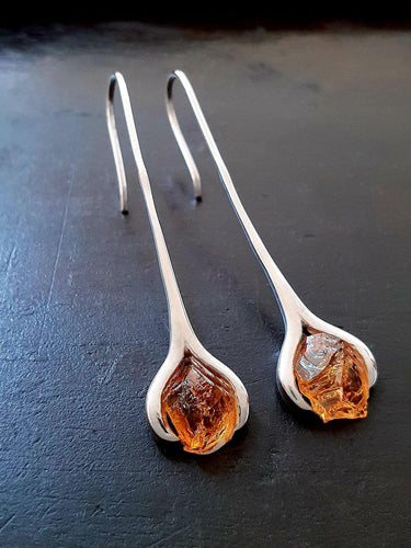 Raw Citrine Earrings