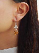 Load image into Gallery viewer, Raw Citrine &amp; Herkimer Diamond Earrings - raw carat
