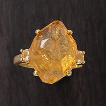 Load image into Gallery viewer, Hand facetted Raw Citrine Statement Rings - raw carat