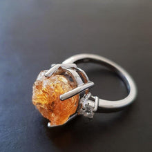Load image into Gallery viewer, Citrine &amp; White Topaz Ring - raw carat