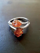 Load image into Gallery viewer, Raw Citrine 2-Stone Ring