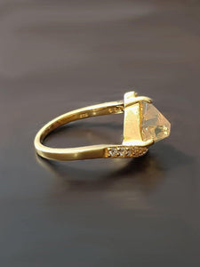 Hand facetted Ethiopian Opal Engagement Ring - raw carat