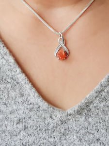 Raw Carnelian 8-shaped Pendant - raw carat