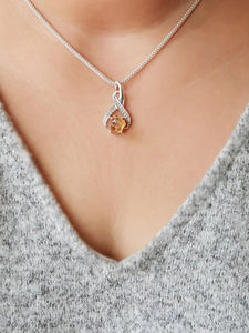 8-Shaped Citrine Pendant - raw carat