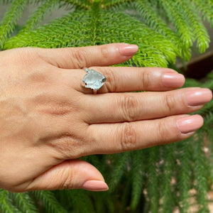 Raw Herkimer Diamond Crest Ring - raw carat