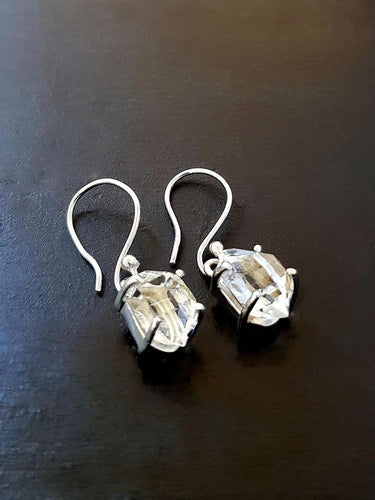 Raw Herkimer Drop Earring - raw carat