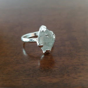 Raw Herkimer Diamond Crest Ring - raw carat