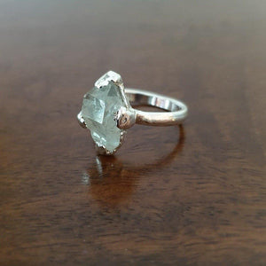 Raw Herkimer Diamond Crest Ring - raw carat
