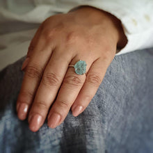 Load image into Gallery viewer, Aquamarine Prong Ring - raw carat