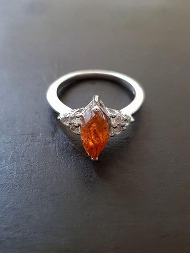 Marquis Citrine Ring - raw carat