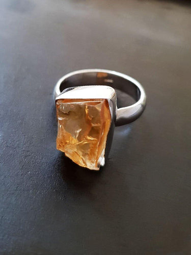 Raw Citrine Ring - raw carat