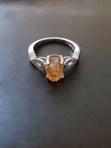 Raw Citrine Handcrafted Ring