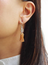 Load image into Gallery viewer, Raw Orange Kyanite &amp; Herkimer Diamond earrings - raw carat