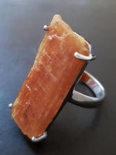 Load image into Gallery viewer, Orange Kyanite Prong Ring - raw carat
