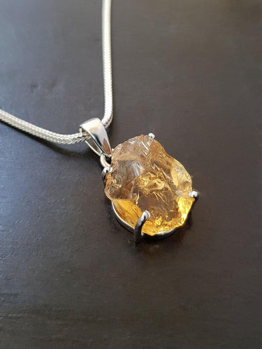 Raw Citrine Pendant - raw carat
