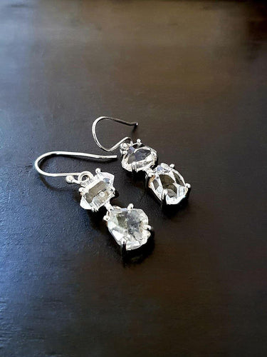 Raw Herkimer Diamond earrings - raw carat