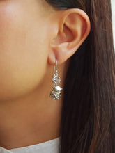 Load image into Gallery viewer, Raw Pyrite &amp; Herkimer Diamond Earrings - raw carat