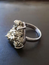 Load image into Gallery viewer, Pyrite Prong Ring - raw carat