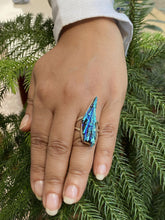 Load image into Gallery viewer, Rainbow Aura Kyanite Ring - raw carat