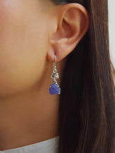 Load image into Gallery viewer, Raw Tanzanite and Herkimer Diamond Earrings - raw carat