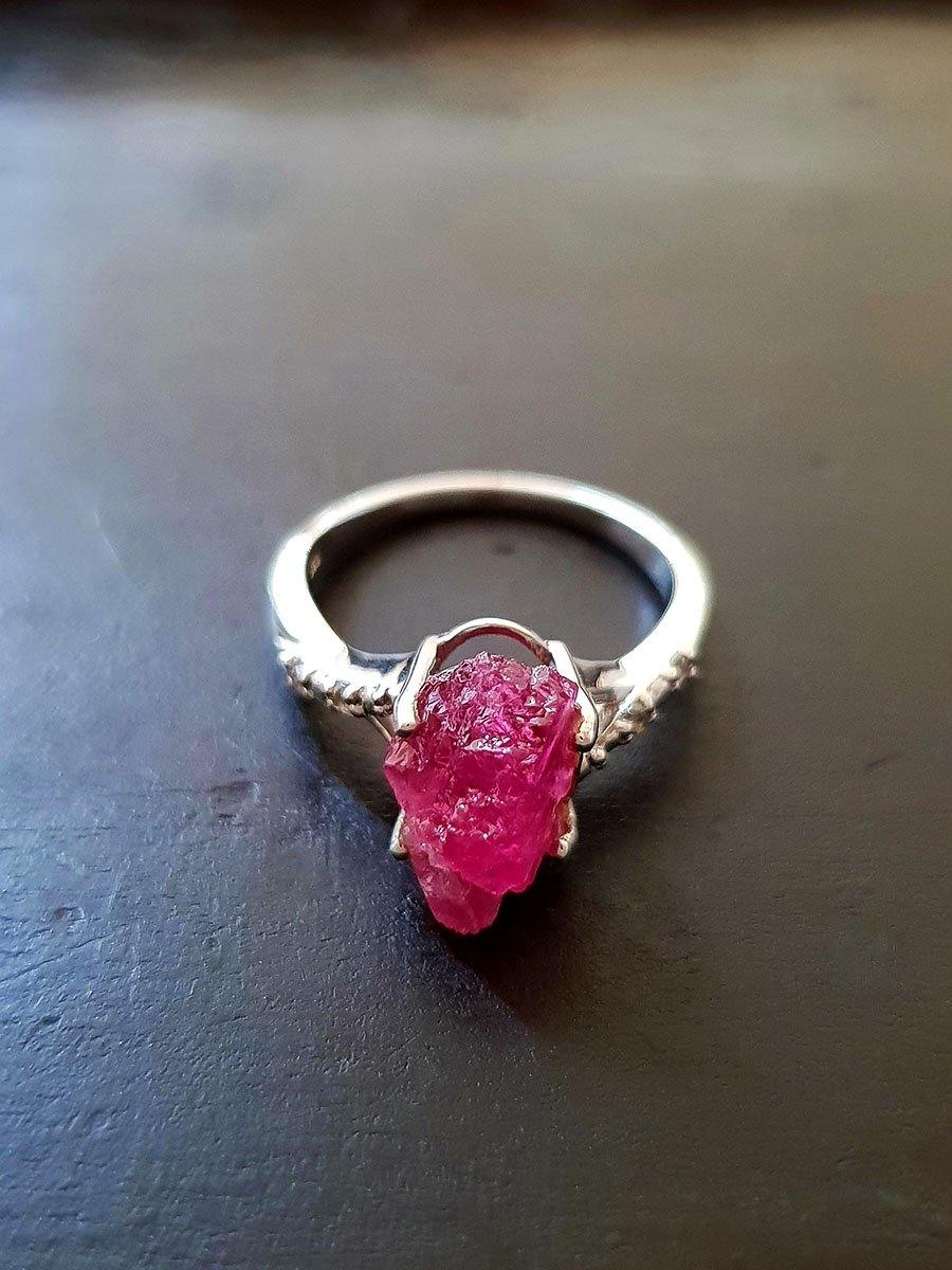 Pretty Pink Tourmaline Ring - raw carat