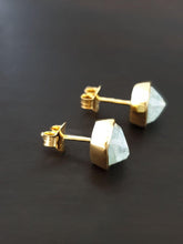 Load image into Gallery viewer, Raw Aquamarine Stud Earrings - raw carat