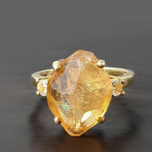 Load image into Gallery viewer, Partially faceted Citrine Ring