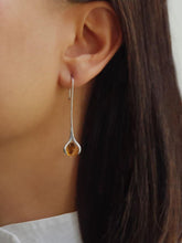 Load image into Gallery viewer, Long-Stemmed Citrine Earring - raw carat
