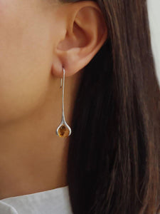 Long-Stemmed Citrine Earring - raw carat