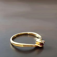 Load image into Gallery viewer, Hand facetted Raw Garnet Ring - raw carat