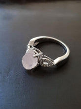 Load image into Gallery viewer, Delicate Rose Quartz Bow Ring - raw carat