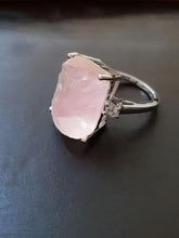 Load image into Gallery viewer, Rose Quartz Ring Statement Ring - raw carat